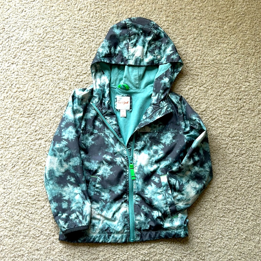 Kids size 5t green marbled jacket
